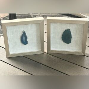 Set of 2 Agate Slices in Shadow Box Frames